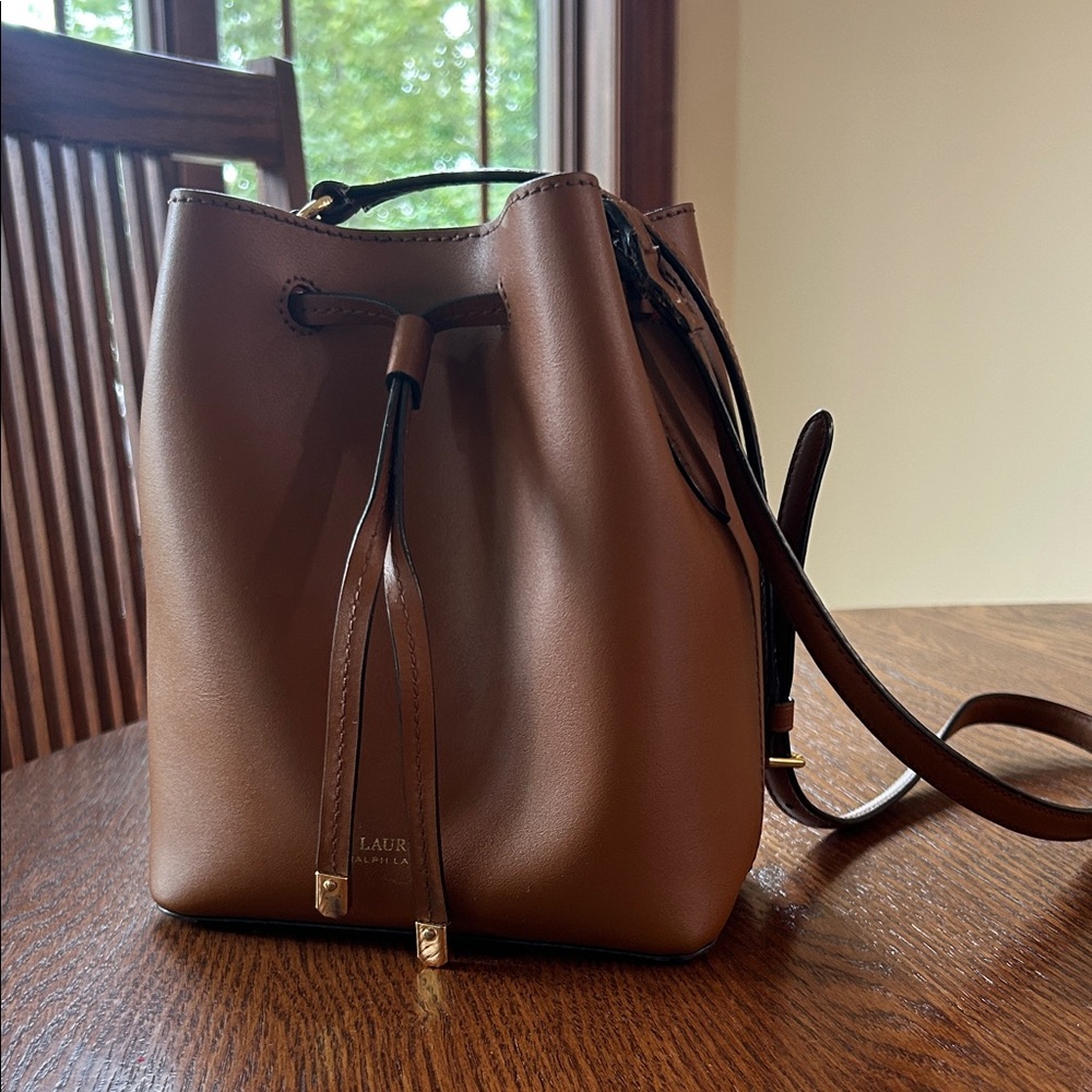 Lauren Ralph Lauren Tan Leather Shoulder Bag